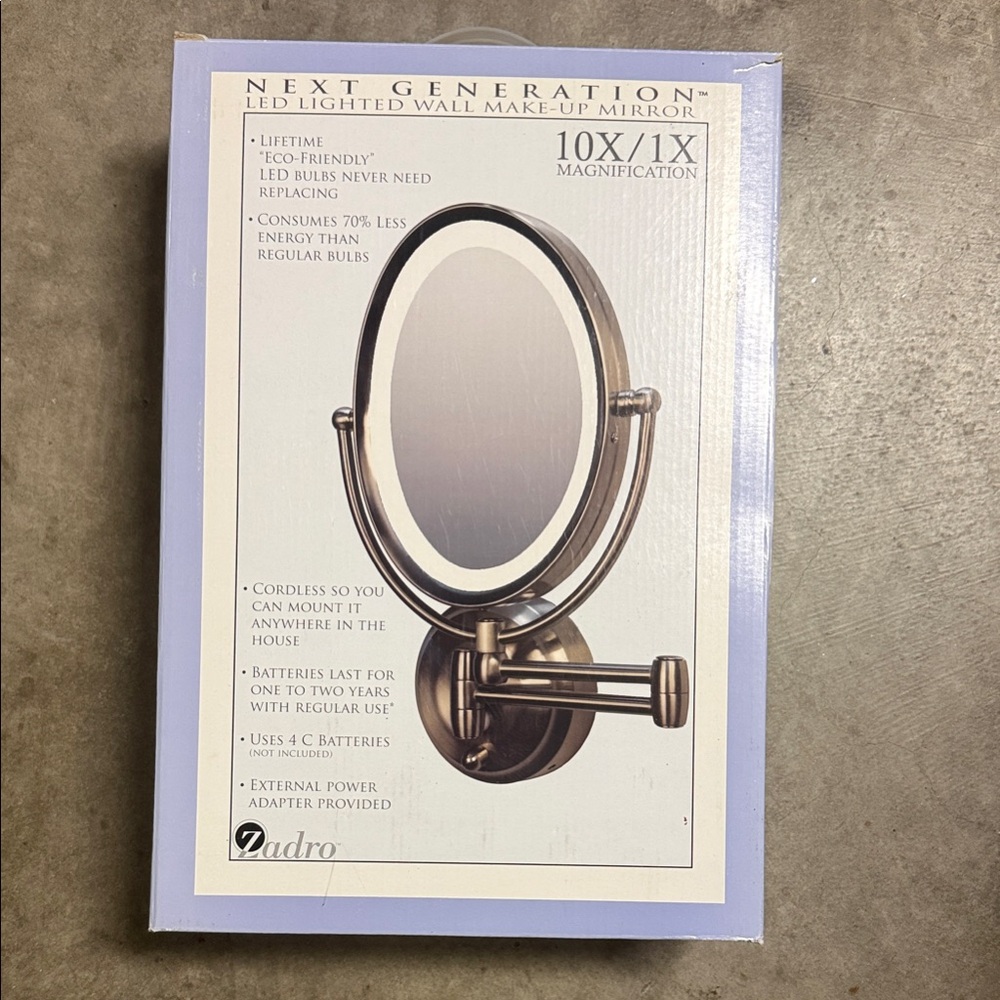 ZAD LED Lighted Wall Make-Up Mirror - Bronze